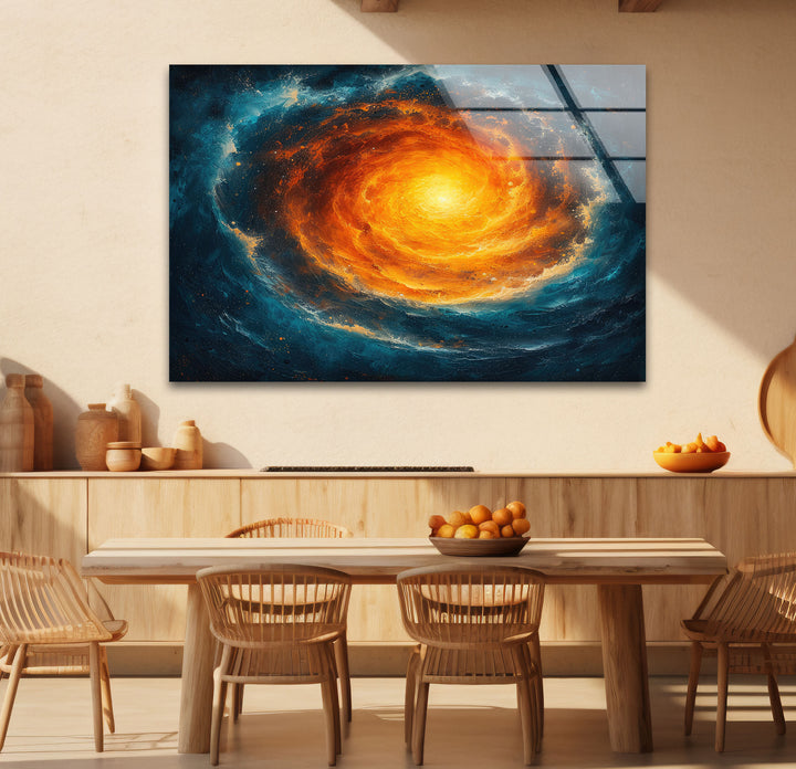 Spiral Galaxy Abstract Glass Wall Art