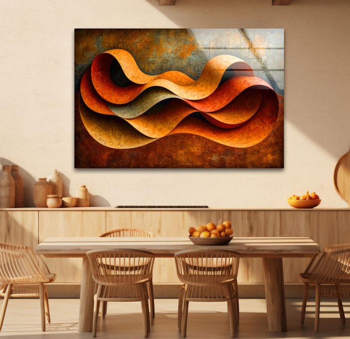 Abstract Orange Horizons Glass Wall Art custom glass photo prints, large glass prints