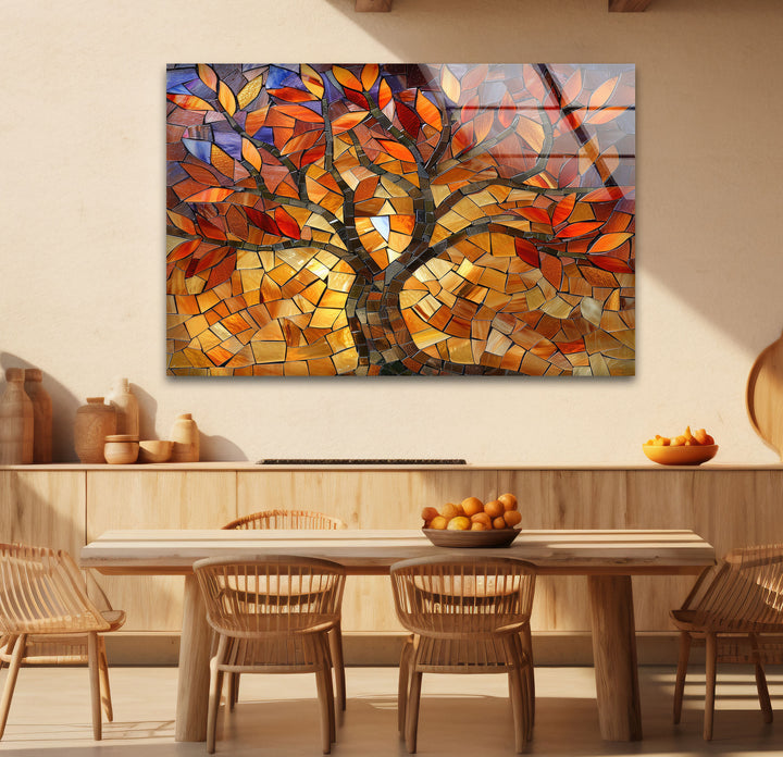 Mosaic Tree of Life Glass Wall Art large glass photo prints, glass wall photos