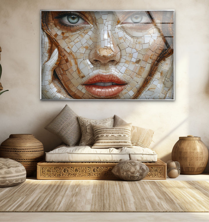 Mosaic Woman Art Glass Wall Art art glass wall art, glass wall art pictures
