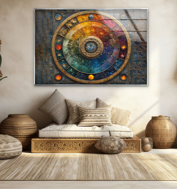 Colored Stained Stones Glass Wall Art large glass photo prints, glass wall photos
