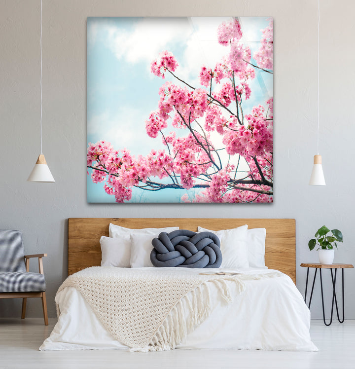 Japanese Cherry Blossom Tempered Glass Wall Art - MyPhotoStation