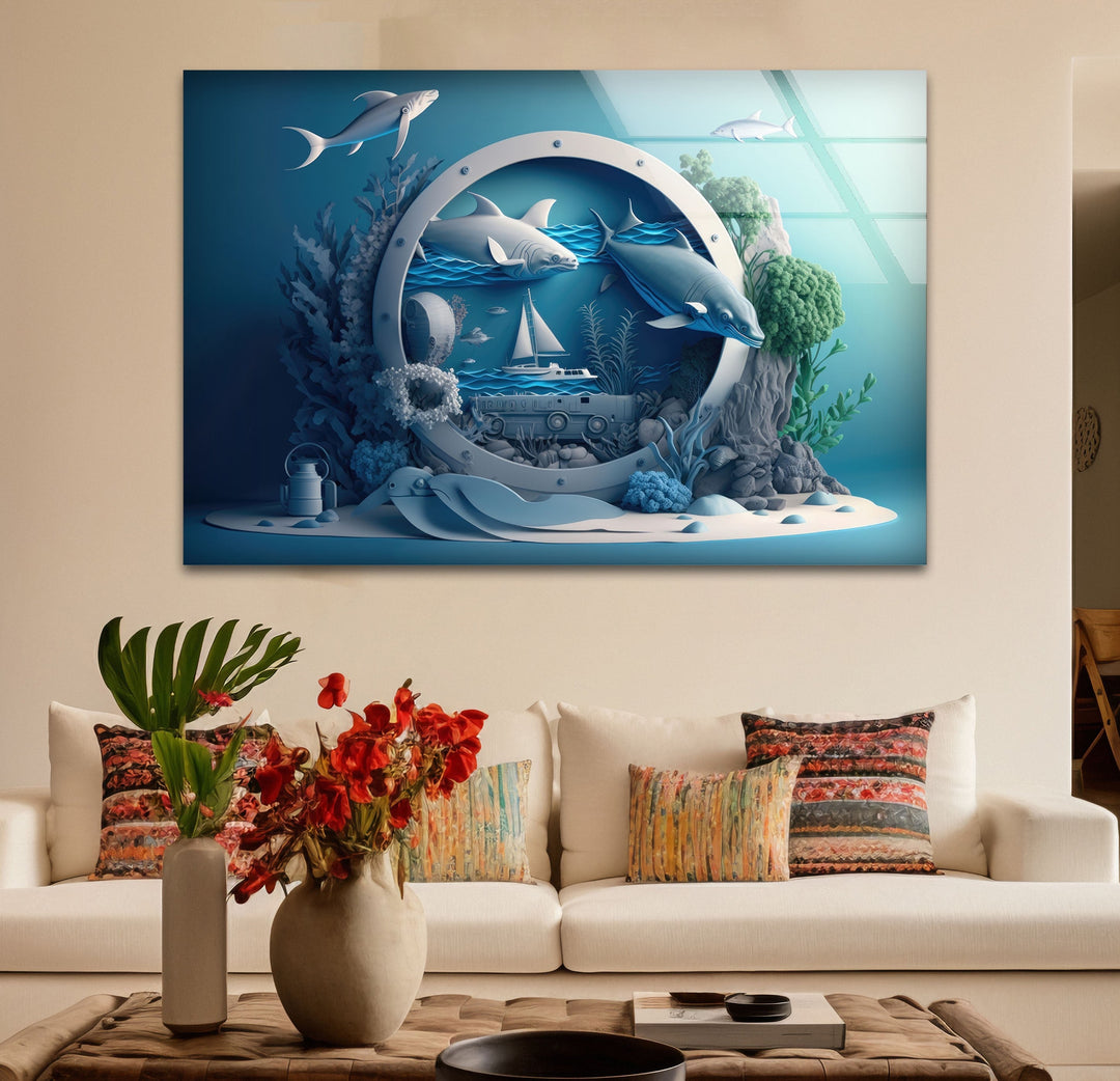 Sharks Glass Wall Art art glass wall art, glass wall art pictures
