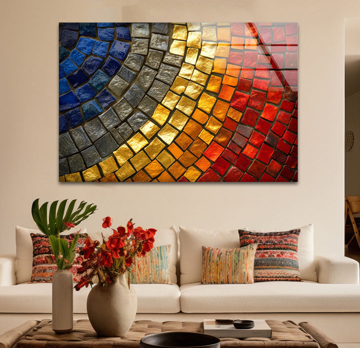 Red & Yellow Stones Glass Wall Art glass photo prints, glass picture prints
