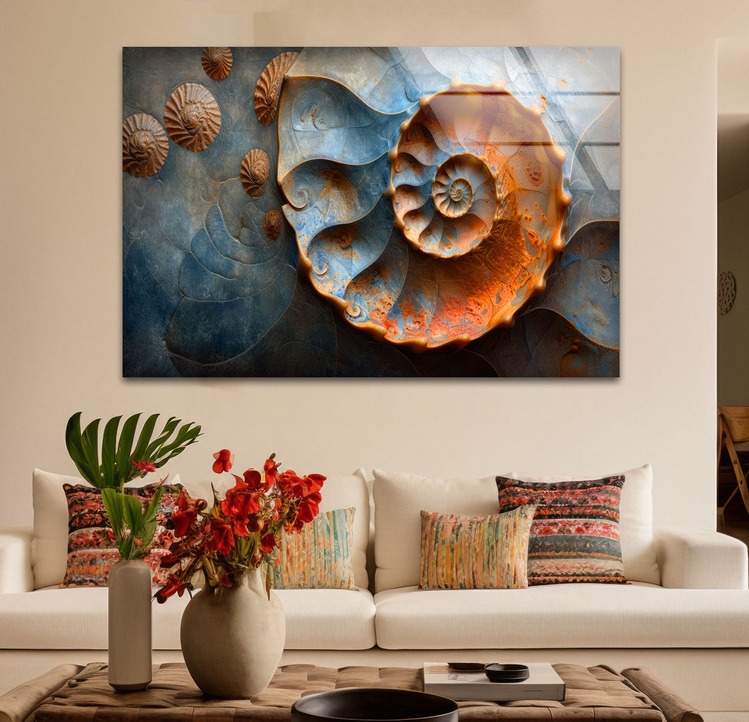 Fossil Shell Glass Wall Art