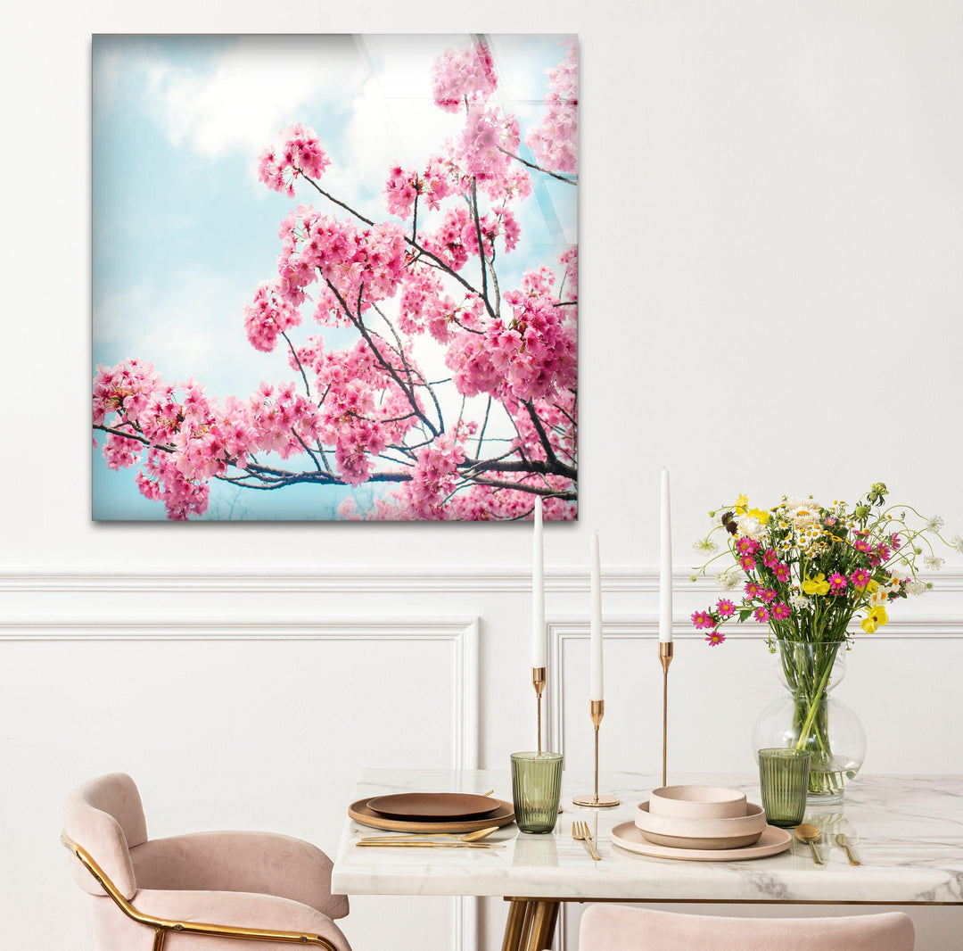 Japanese Cherry Blossom Beautiful Floral Paintings on Glass