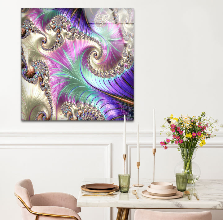 Fractal Abstract Wall Decor Glass Wall Art large glass photo prints, glass wall photos
