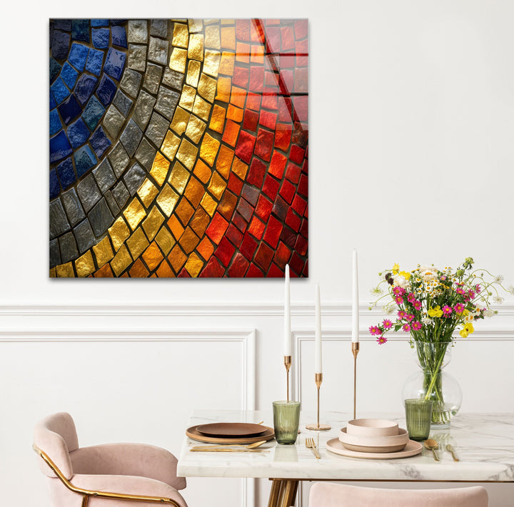 Red & Yellow Stones Glass Wall Art Glass Printing Wall Art, Print photos on glass
