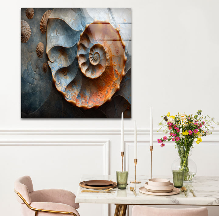 Fossil Shell Glass Wall Art