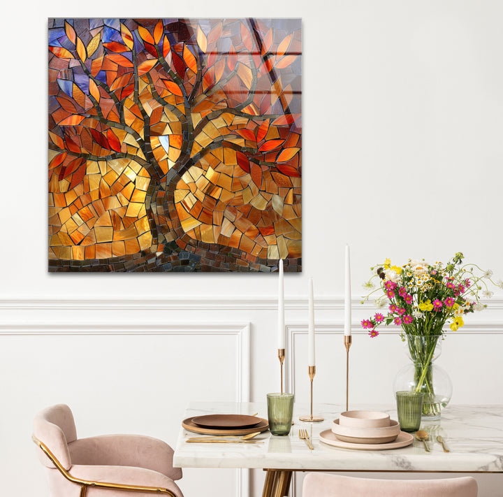 Mosaic Tree of Life Glass Wall Art glass image printing, glass prints from photos