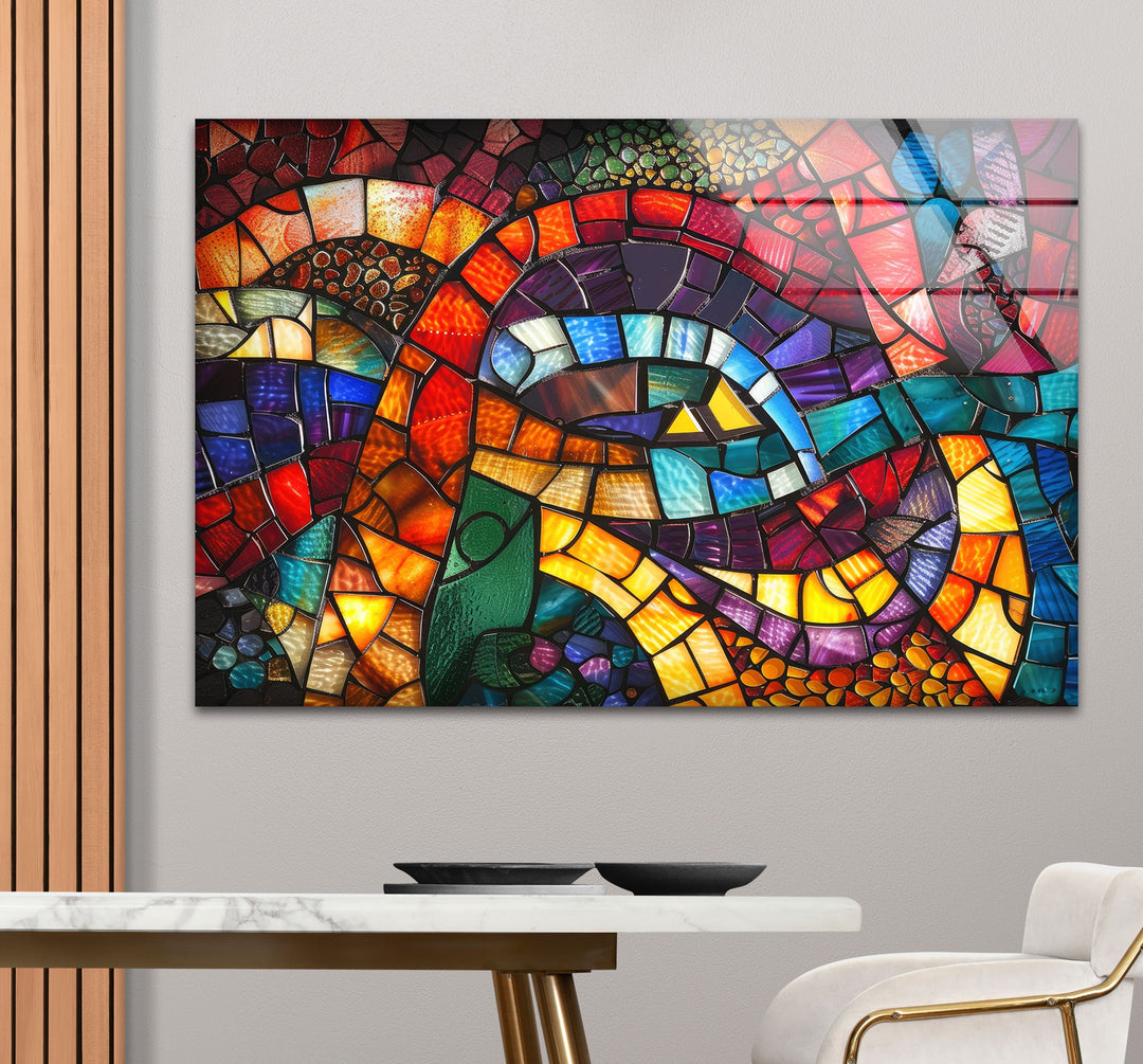 Colored Stained Designed Glass Wall Art photo print on glass, prints on glass wall art
