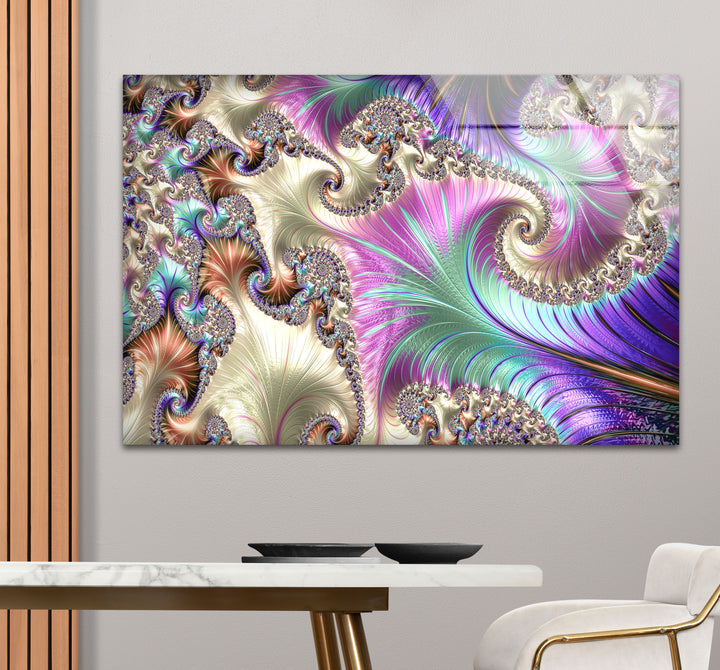 Fractal Abstract Wall Decor Glass Wall Art glass pictures for Wall, glass prints wall art
