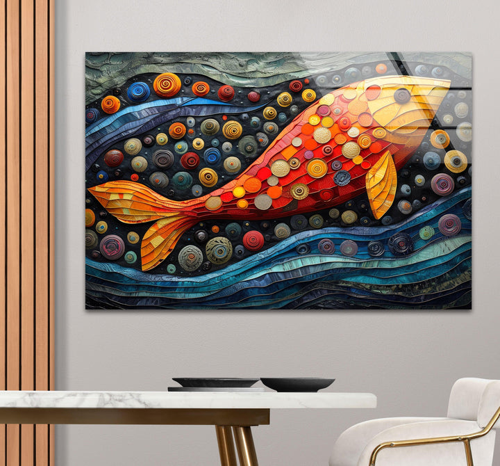 Colorful Clownfish Glass Wall Art custom glass photo prints, large glass prints