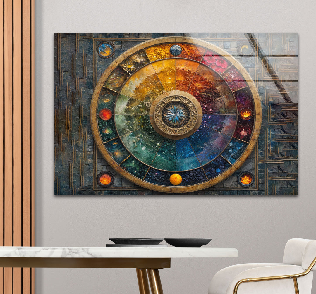 Colored Stained Stones Glass Wall Art Glass Printing Wall Art, Print photos on glass
