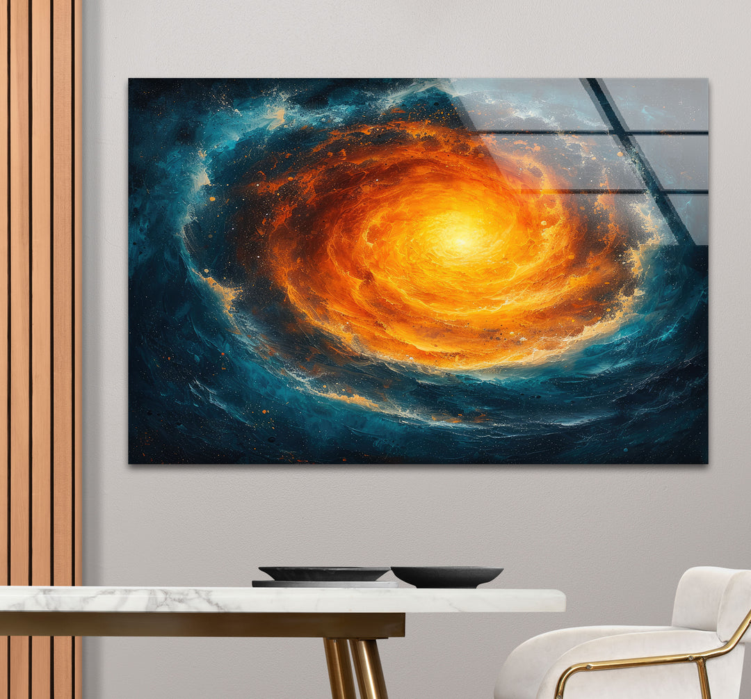 Spiral Galaxy Abstract Glass Wall Art