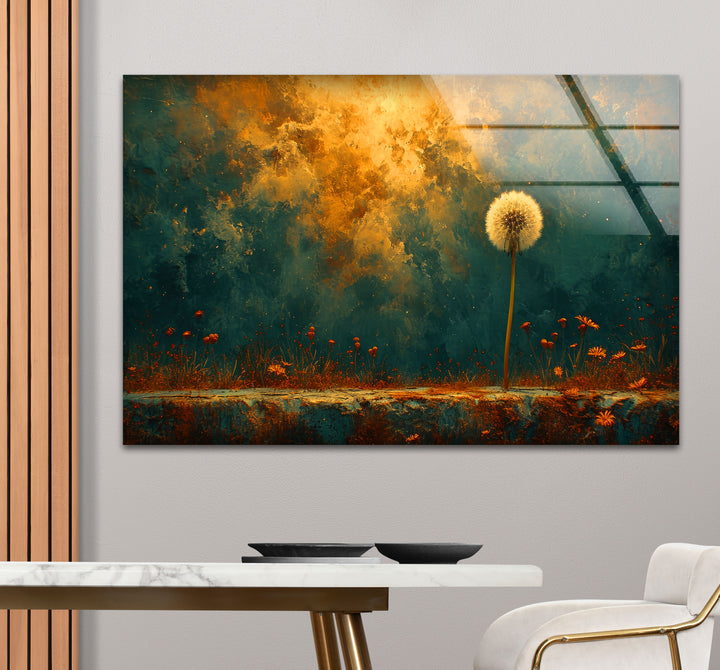 Abstract Dandelion Glass Wall Art glass photo prints, glass picture prints