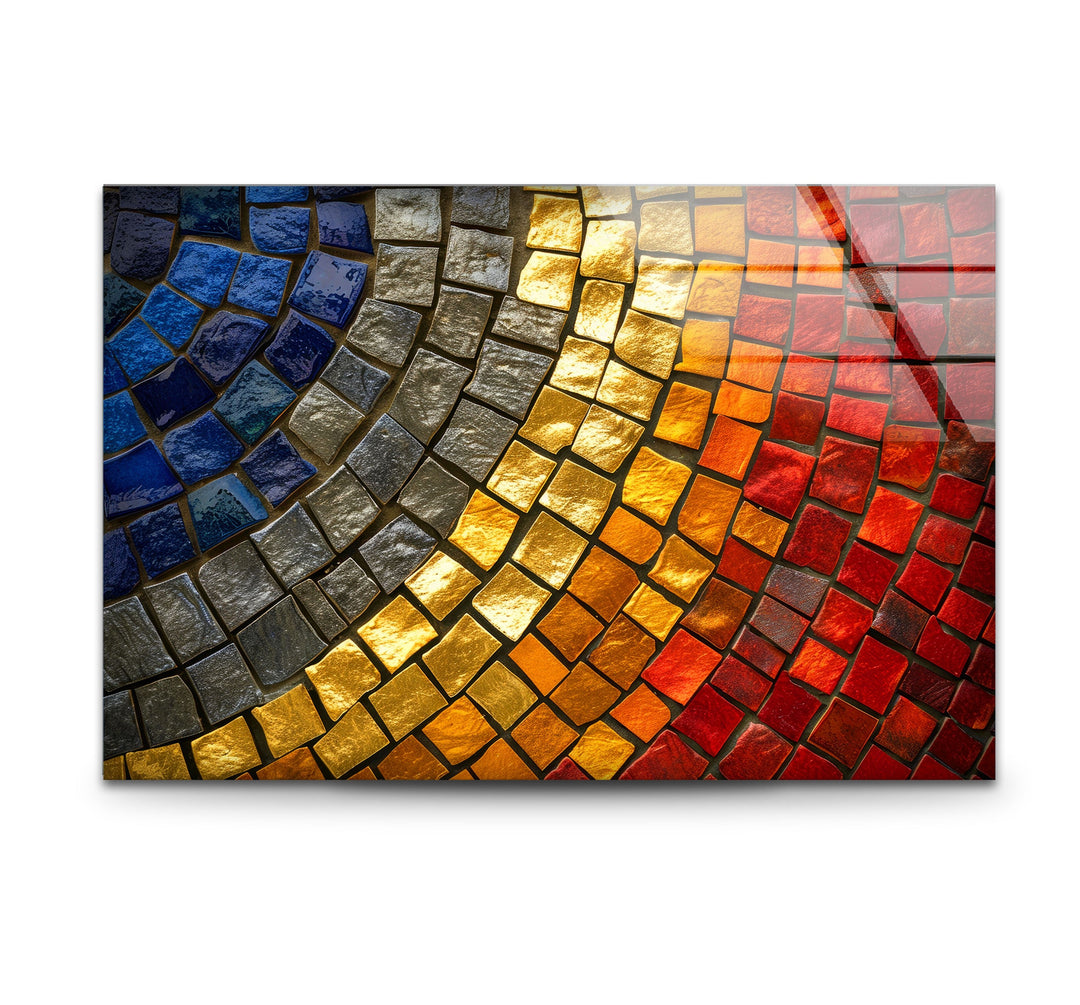 Red & Yellow Stones Glass Wall Art glass pictures for Wall, glass prints wall art
