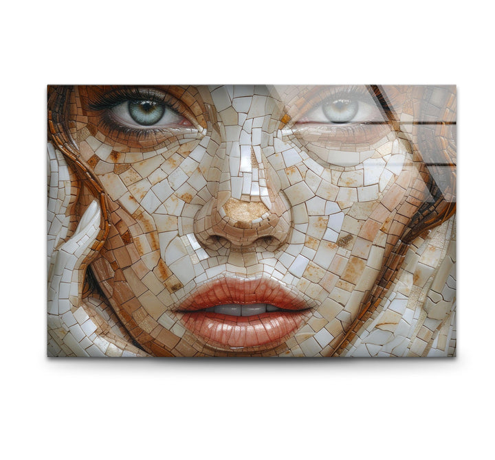 Mosaic Woman Art Glass Wall Art stained glass wall art, stained glass wall decor
