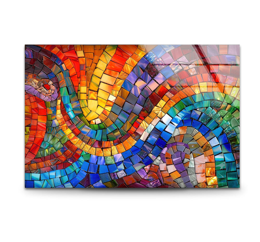 Circle Design Colored Stones Glass Wall Art glass pictures for Wall, glass prints wall art
