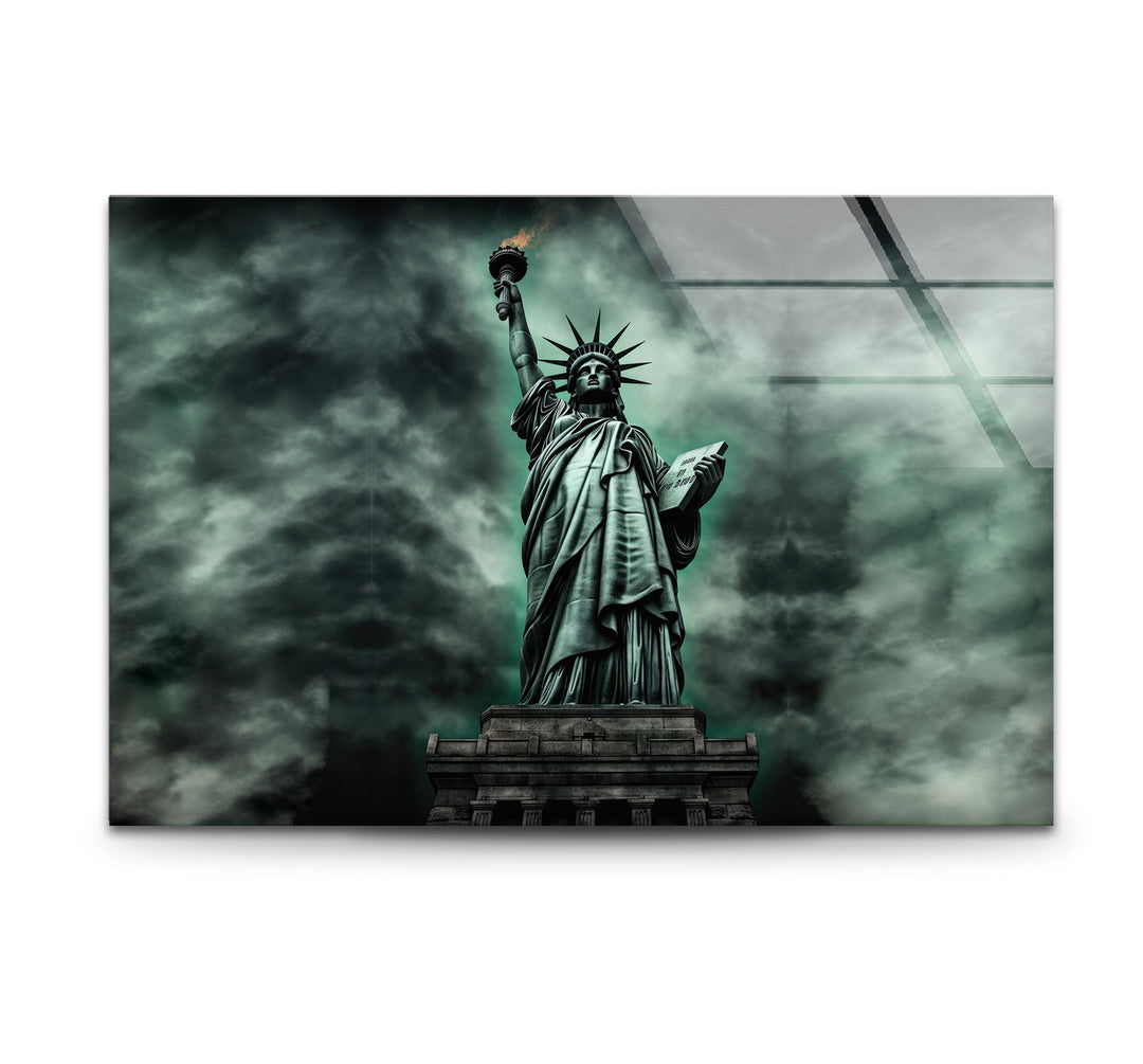 Statue of Liberty New York Glass Wall Art print picture on glass, Tempered Glass Wall Art
