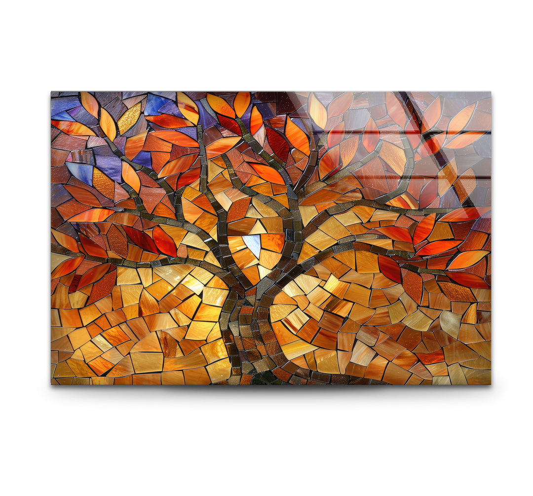 Mosaic Tree of Life Glass Wall Art glass art painting, glass art for the Wall