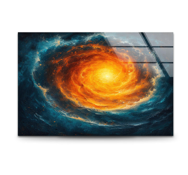 Spiral Galaxy Abstract Glass Wall Art