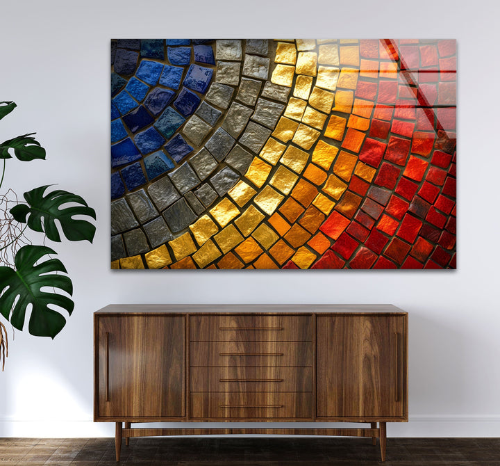 Red & Yellow Stones Glass Wall Art picture on glass wall art, photos printed on glass
