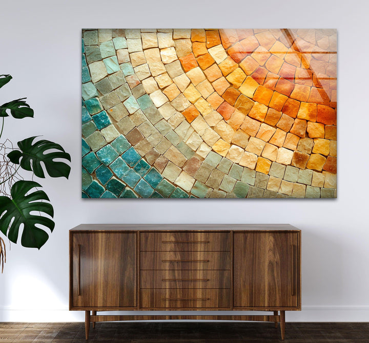 Orange & Beige Stones Glass Wall Art Glass Printing Wall Art, Print photos on glass
