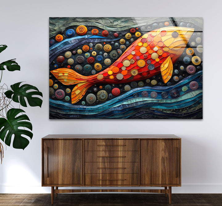 Colorful Clownfish Glass Wall Art large glass photo prints, glass wall photos