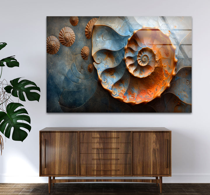 Fossil Shell Glass Wall Art