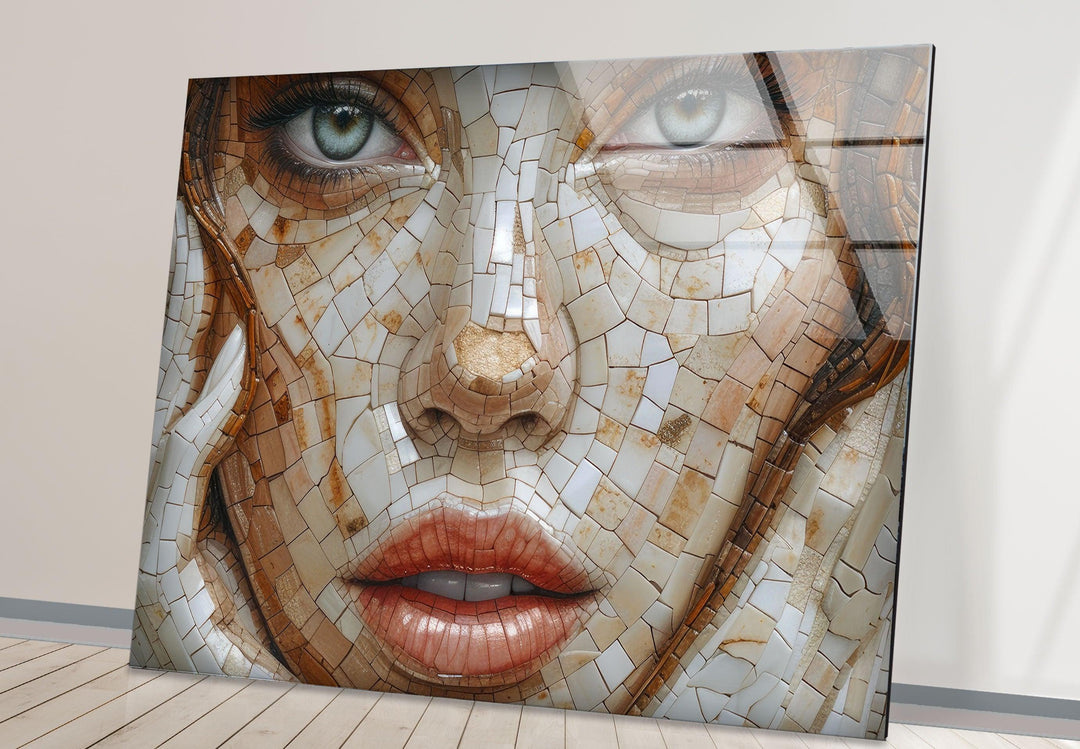 Mosaic Woman Art Glass Wall Art glass image printing, glass prints from photos
