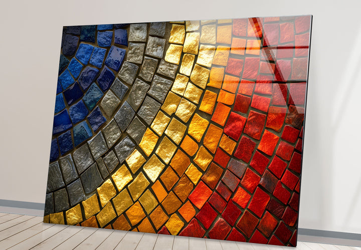 Red & Yellow Stones Glass Wall Art custom glass photo prints, large glass prints
