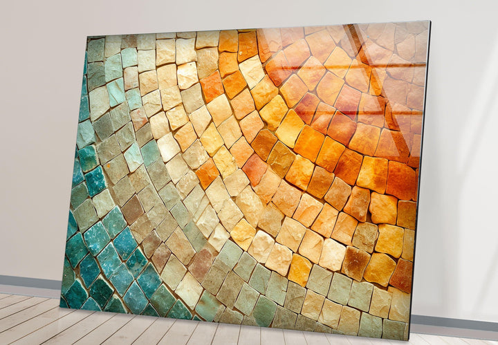 Orange & Beige Stones Glass Wall Art art glass wall art, glass wall art pictures
