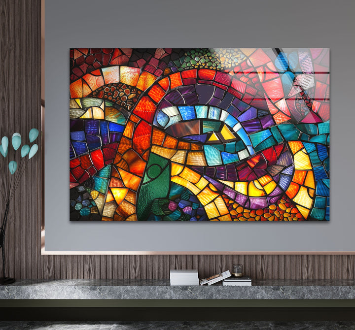 Colored Stained Designed Glass Wall Art glass photo prints, glass picture prints
