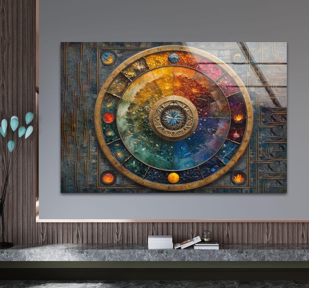 Colored Stained Stones Glass Wall Art stained glass wall art, stained glass wall decor
