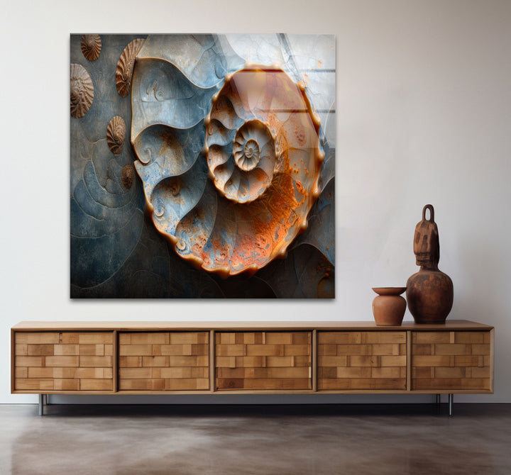 Fossil Shell Glass Wall Art