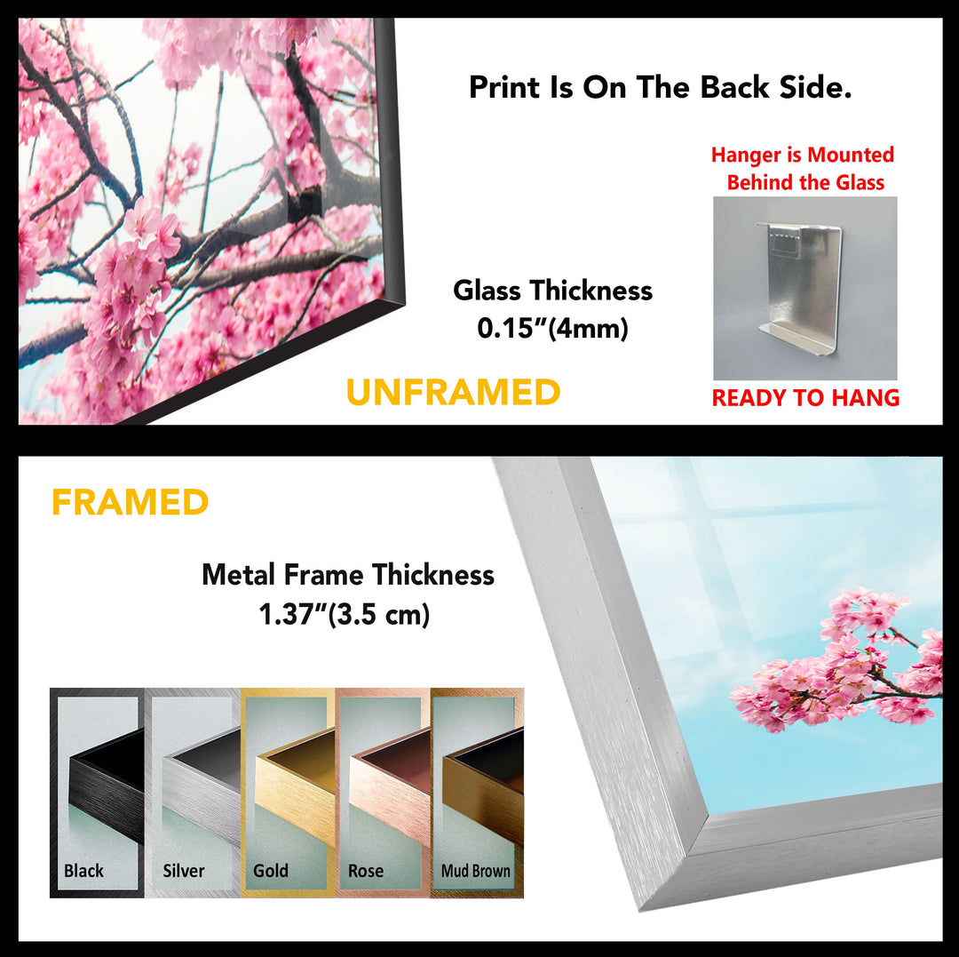 Japanese Cherry Blossom Tempered Glass Wall Art - MyPhotoStation