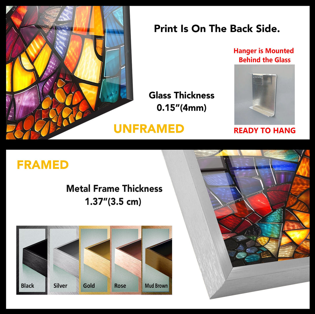 Colored Stained Designed Glass Wall Art