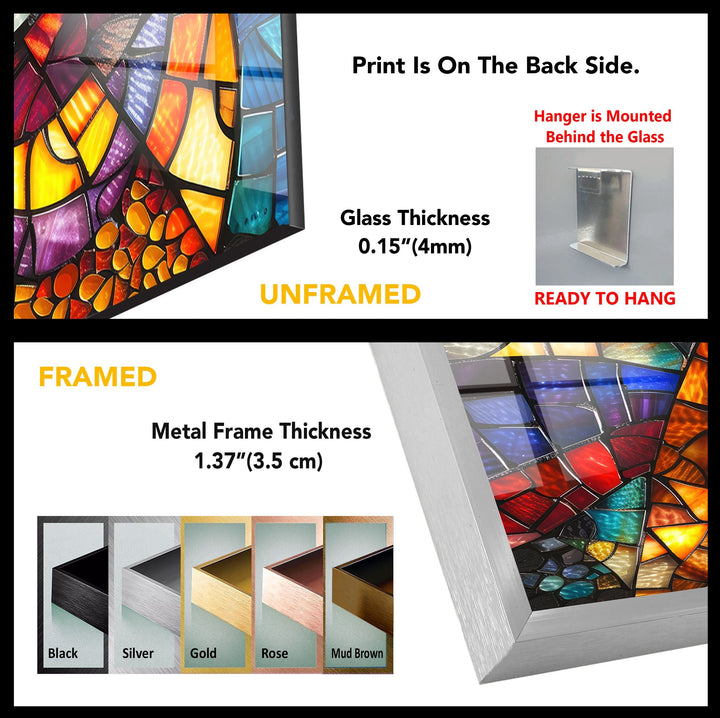 Colored Stained Designed Glass Wall Art