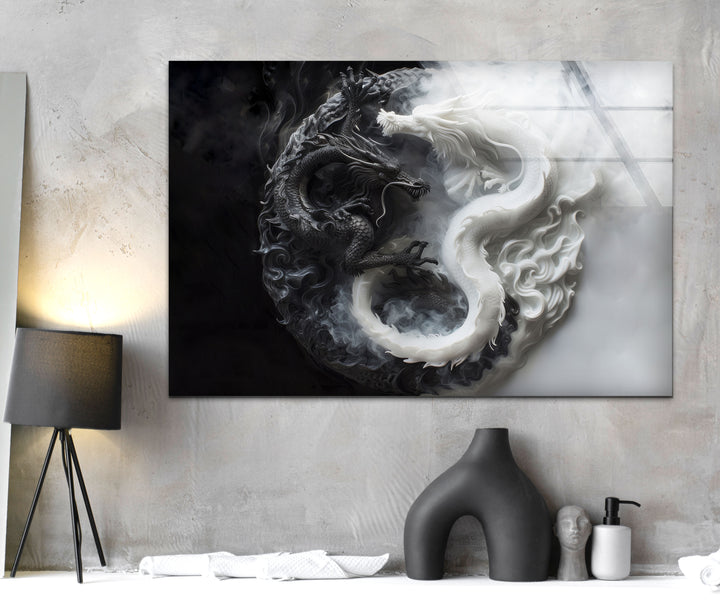 Yin Yang Dragons Cool Wall Art & Glass Printing