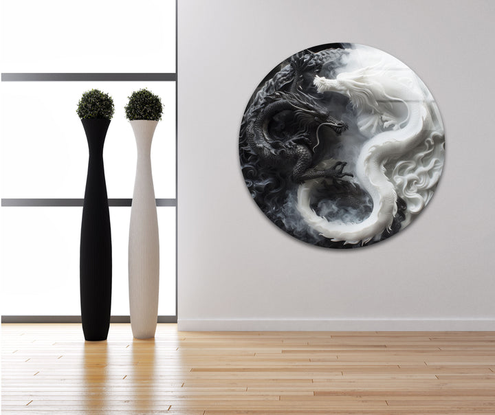 Yin Yang Dragons Cool Art Prints & Glass Photo