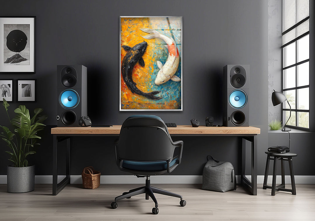 Yin Yang Fish Glass Photo Prints & Cool Abstract