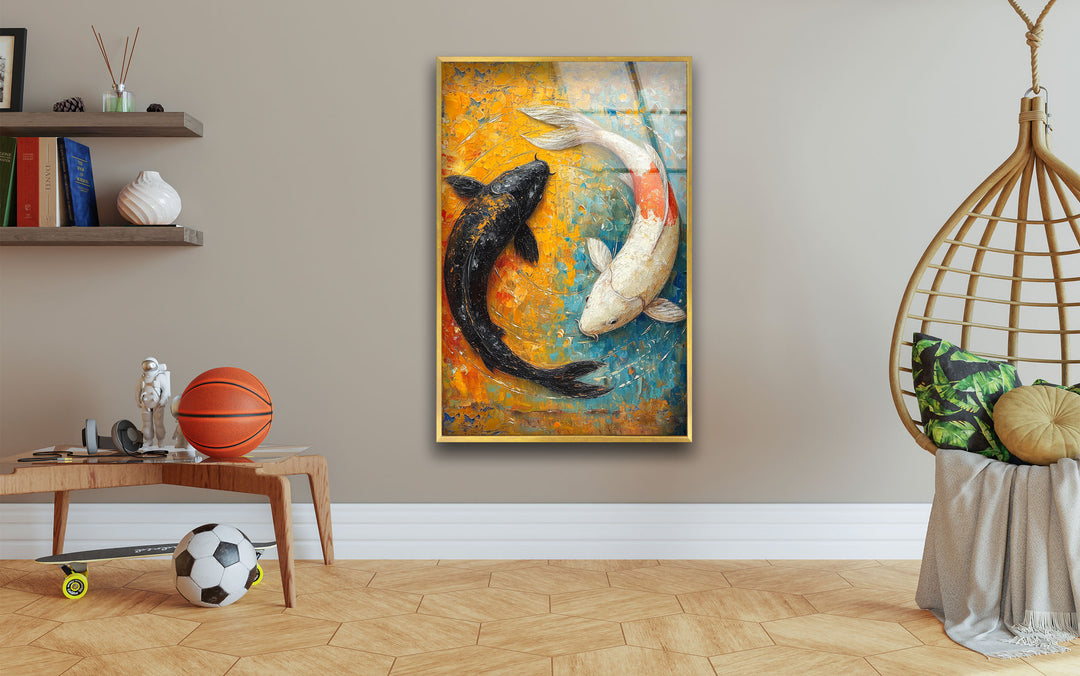 Yin Yang Fish Cool Art Pieces & Glass Art Prints