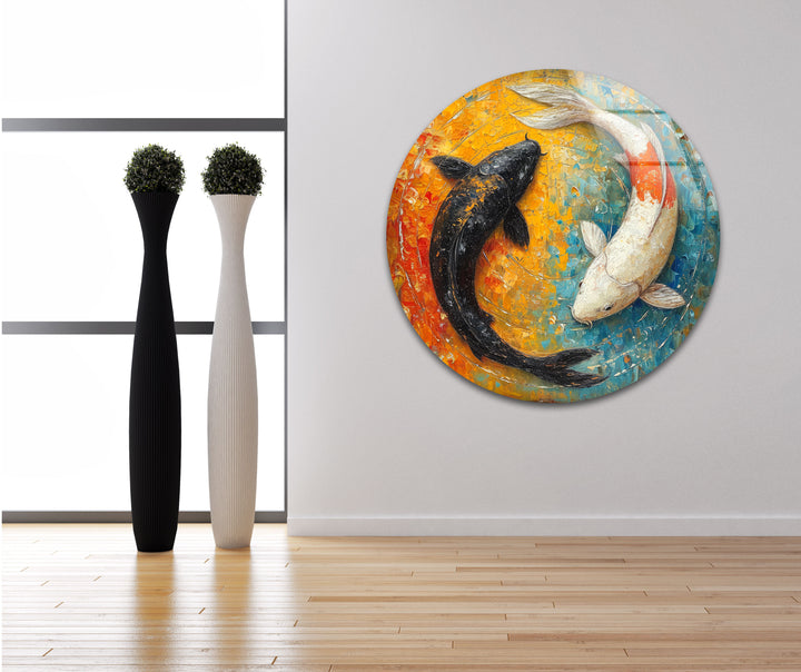 Yin Yang Fish Cool Wall Decor & Glass Print Art