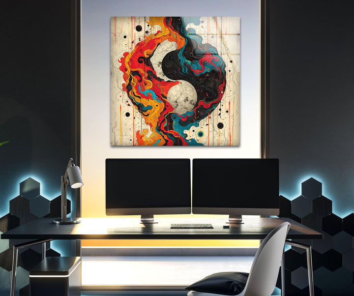 Yin Yang Painting Cool Art Prints & Glass Photo