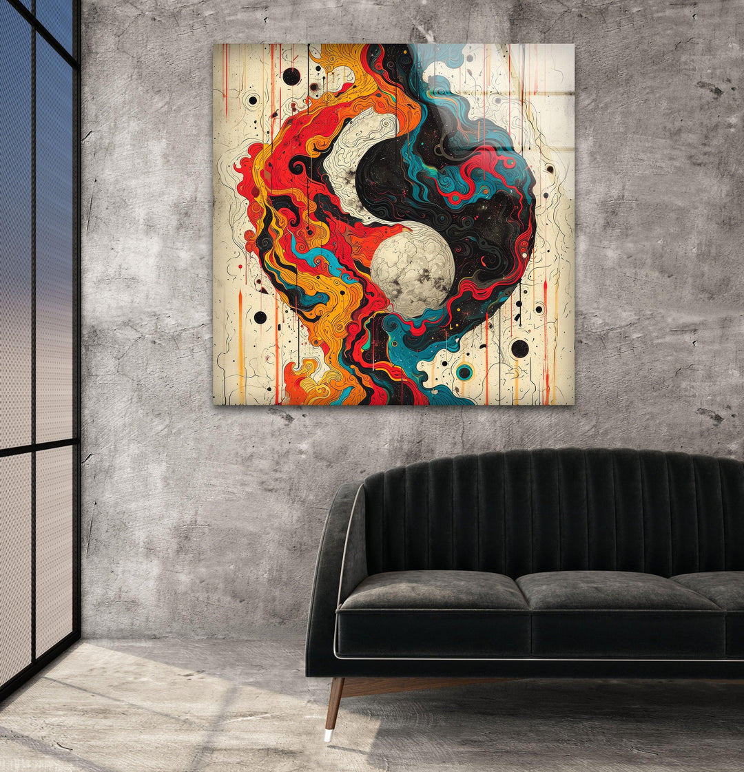 Yin Yang Painting Glass Art & Cool Wall Decor