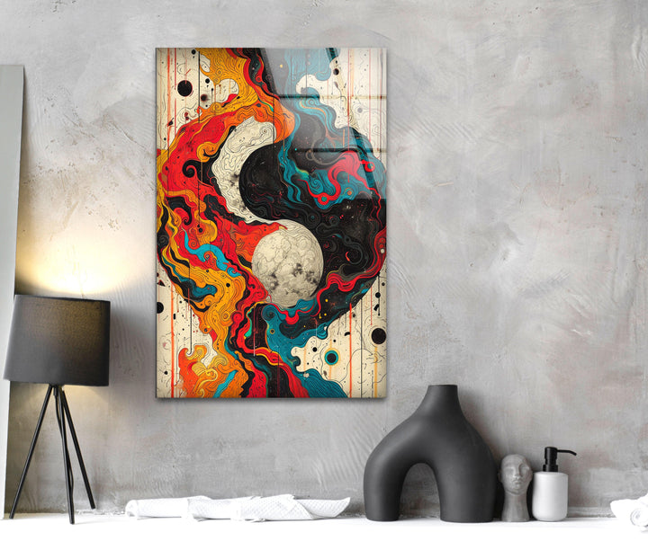 Yin Yang Painting Cool Wall Art & Glass Wall Decor