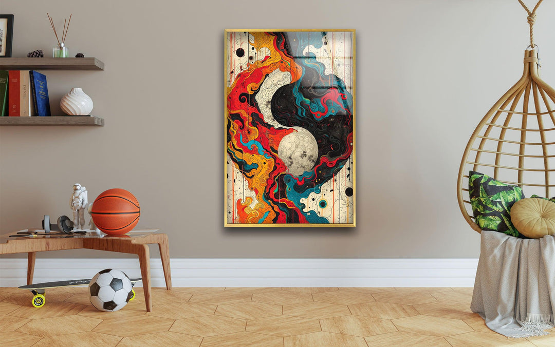 Yin Yang Painting Modern Glass Art & Cool Wall Art