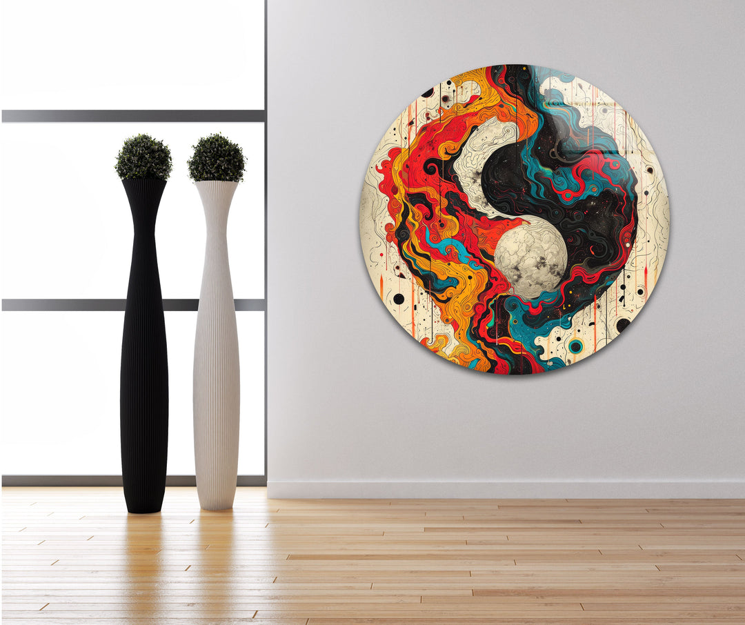 Yin Yang Painting Glass Wall Artwork & Cool Art Prints