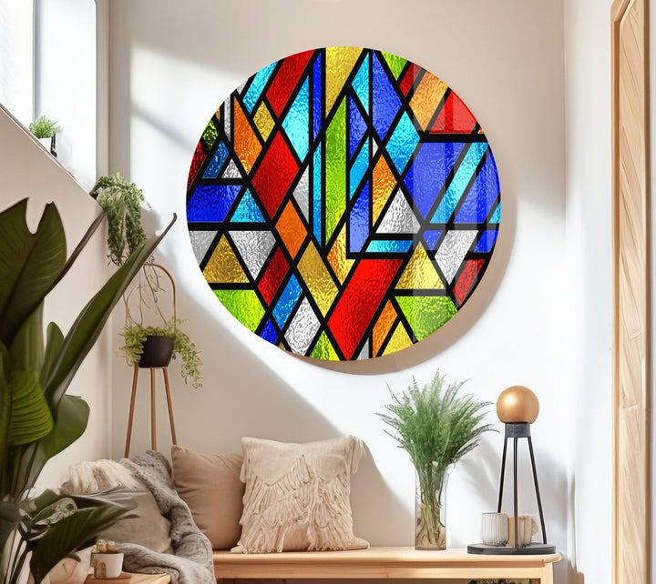 Fractal And Cool Stained Glass Wall Art photo print on glass, prints on glass wall art